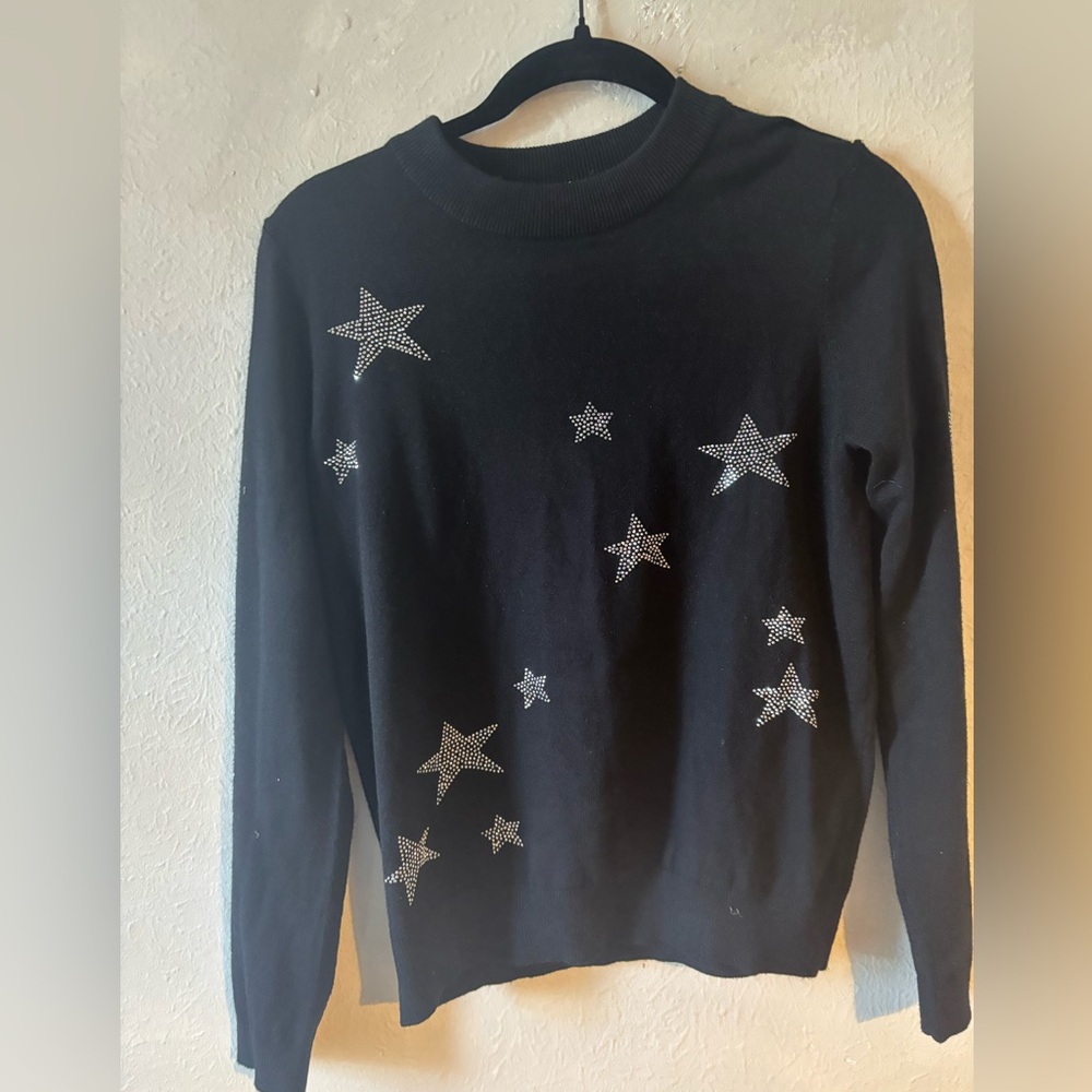 Sen‎ Black Sweater with Star Accents